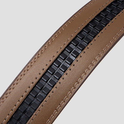 Automatik Gürtel Herren, 35mm Breit, Dunkelbraun, Verstellbar in Lederoptik