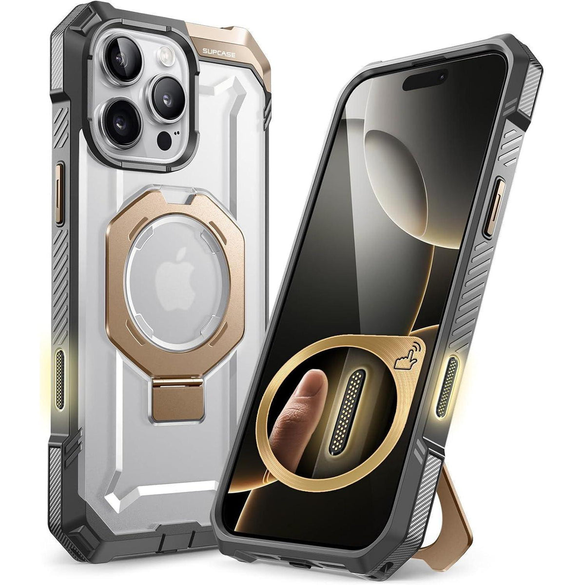 iPhone 16 Pro Hülle mit Ständer, MagSafe, Gold