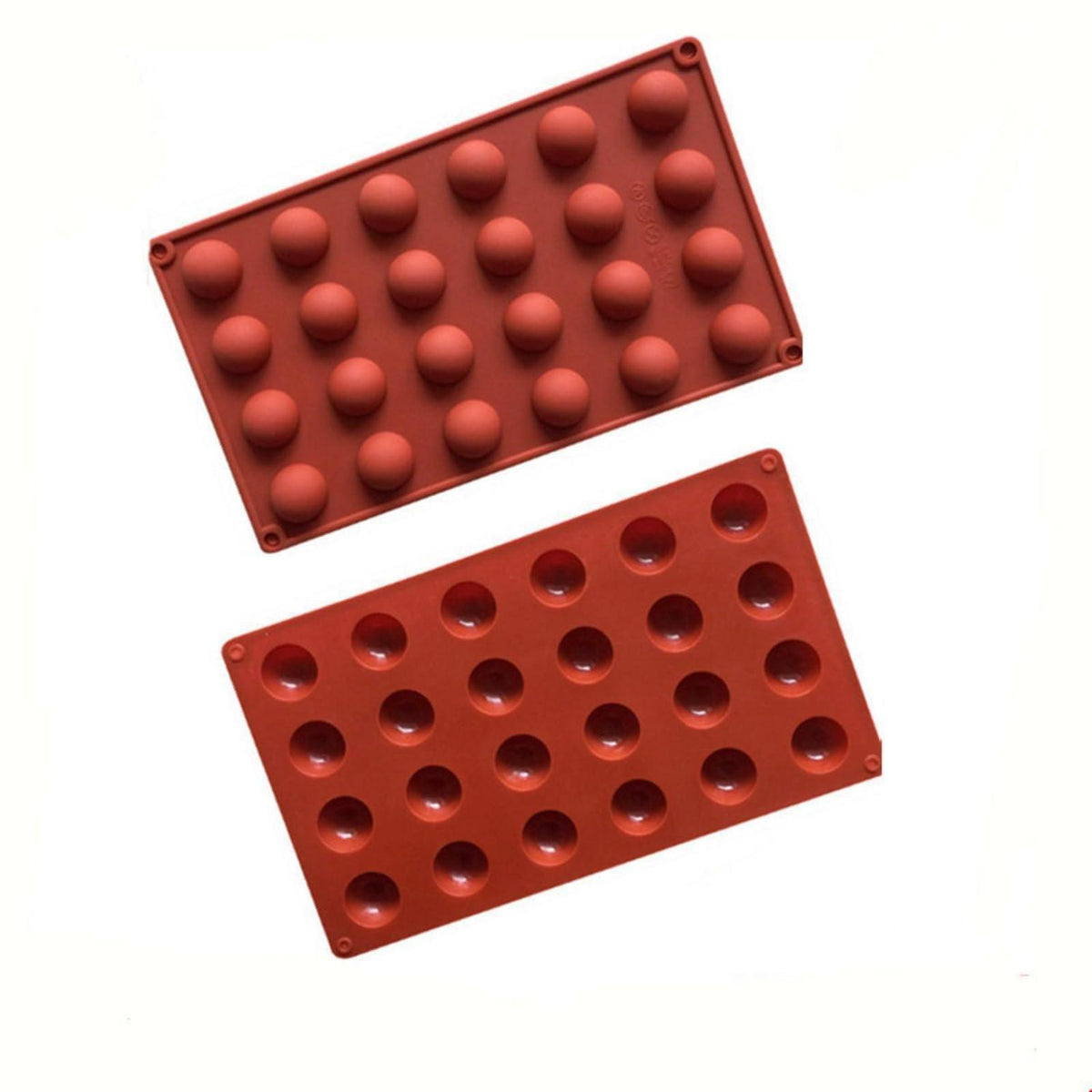 Silikonform 24 Mulden Halbrund für Schokolade & Kuchen