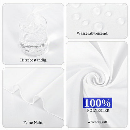 6x Weiße Tischdecke 305cm | Wasserabweisend & Rund für Feste
