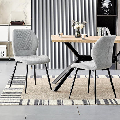 Gepolsterte Esszimmerstühle 2er Set Grau – Modern & Ergonomisch