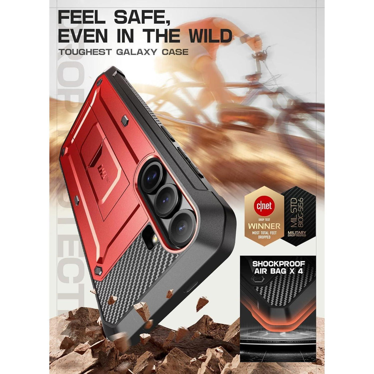 Outdoor Hülle für Samsung Galaxy S25 Plus mit Gürtelclip & Ständer