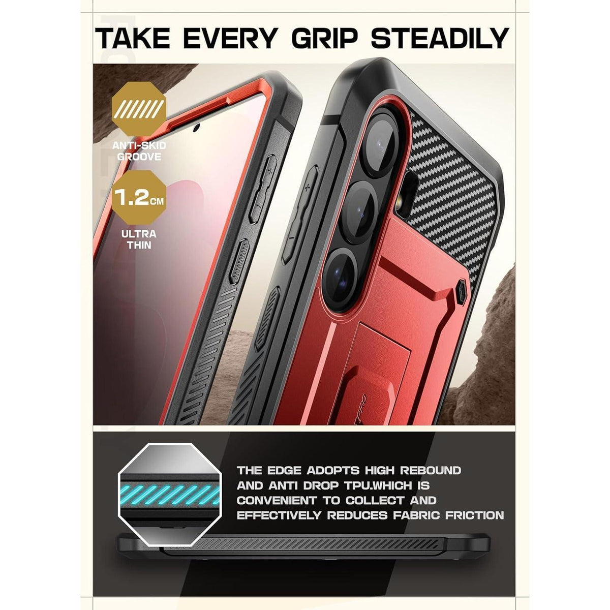 Outdoor Hülle für Samsung Galaxy S25 Plus mit Gürtelclip & Ständer