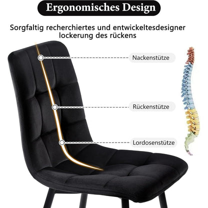 Esstisch Set Schwarz mit 4 Stühlen – Modernes Esszimmer