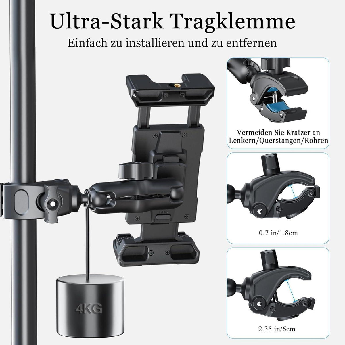 Tablet Halter für Laufband & Mikrofonständer – 360° Einstellbar