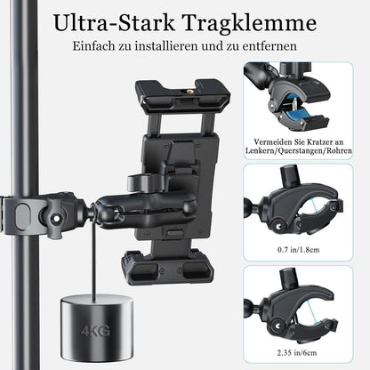 Tablet Halter für Laufband & Mikrofonständer – 360° Einstellbar