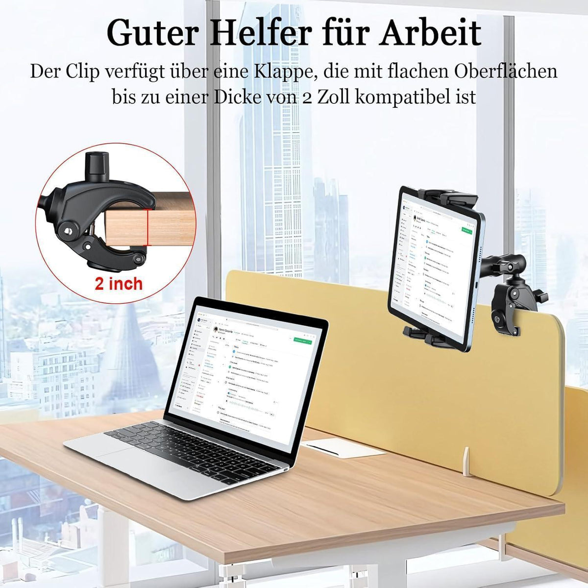 Tablet Halter für Laufband & Mikrofonständer – 360° Einstellbar