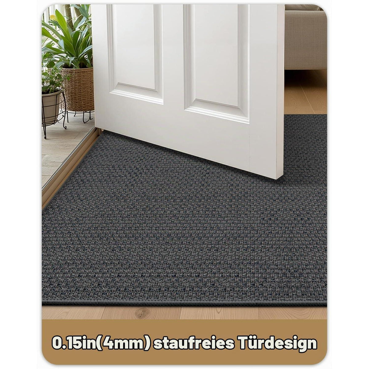 Fußmatte Innen Dunkelgrau 122x183cm – Schmutzfangmatte für Küche & Eingang