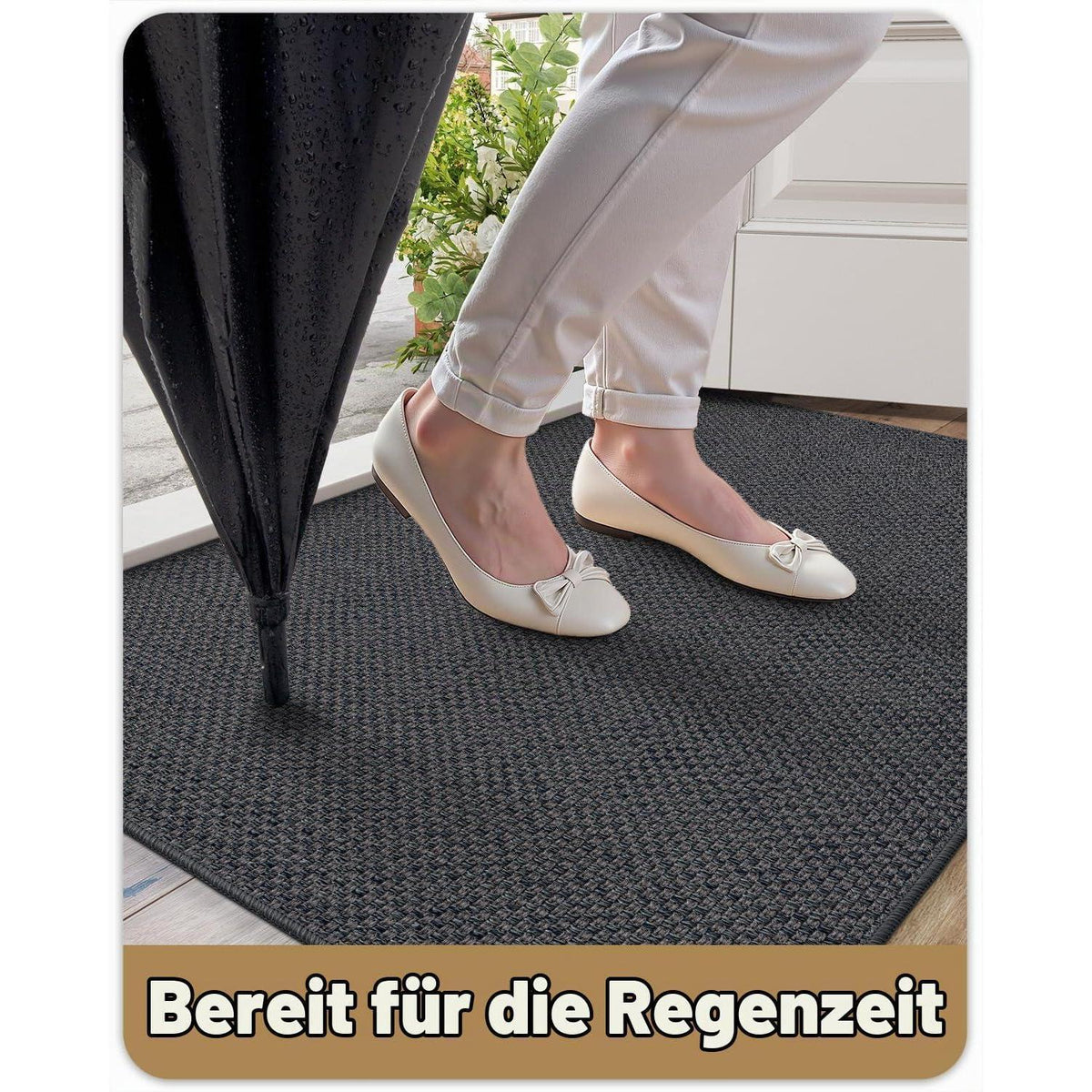 Fußmatte Innen Dunkelgrau 122x183cm – Schmutzfangmatte für Küche & Eingang