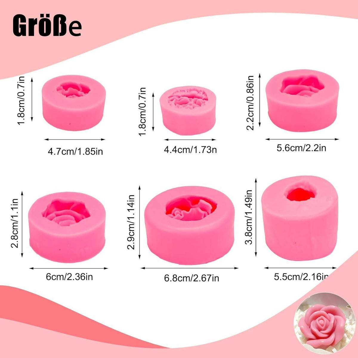 3D Silikonformen Blumen – Set für Kerzen, Schokolade & mehr