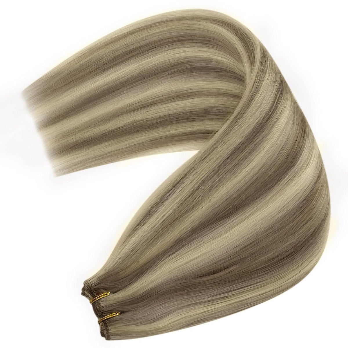 Echthaar Tressen Hellbraun 60cm – Remy Weft Haarverlängerung