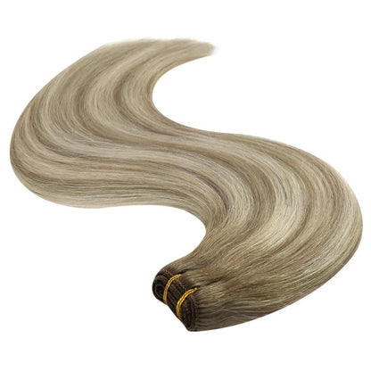 Echthaar Tressen Ombre Hellbraun Blond 60 cm