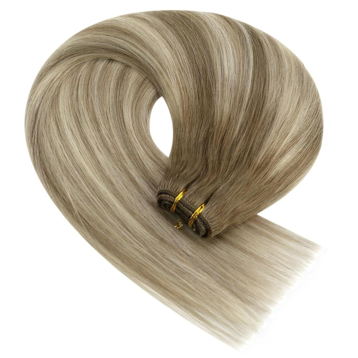 Echthaar Tressen Ombre Hellbraun Blond 60 cm