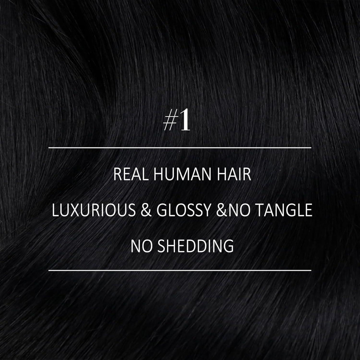 Echthaar Tressen Schwarz 60cm - Remy Weft Extensions für Volumen & Länge