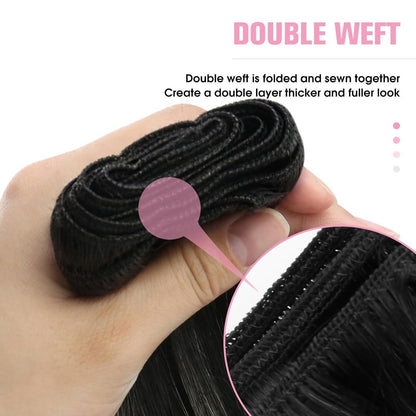 Echthaar Tressen Ombre Schwarz Silber 60cm - 100g