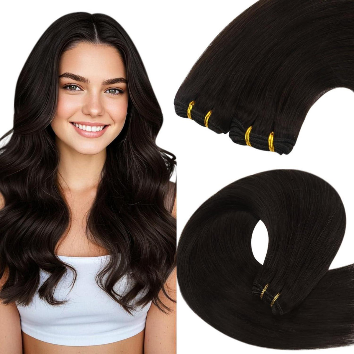 Echthaar Tressen Braun – Remy Haarverlängerung 60cm, 100g