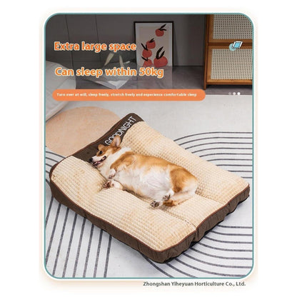Großes Hundekissenbett mit Wirbelsäulenstütze – Grau, 60x47x18 cm