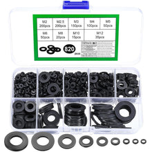 820 Nylon Unterlegscheiben Set Schwarz M2-M12 für Industrie & Haushalt
