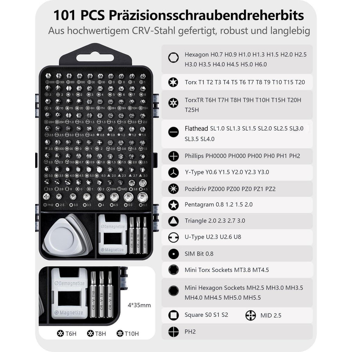 Präzisions-Schraubendreher-Set 122-teilig für Elektronikreparatur