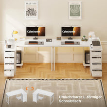 Eckschreibtisch L-Form 120x70cm mit 4 Schubladen, Weiß