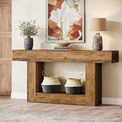 160cm Konsolentisch mit Stauraum & Vintage Design