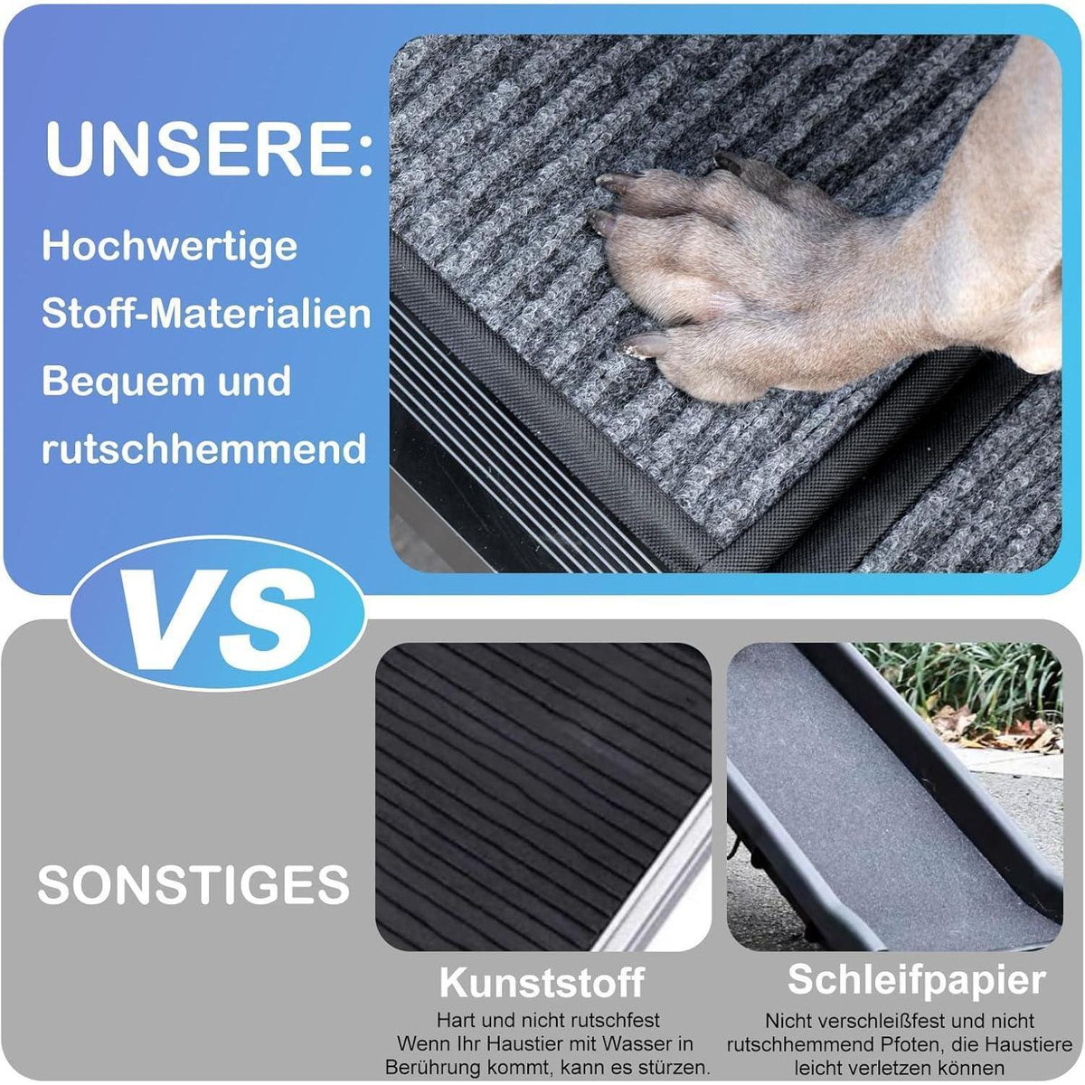 Zusammenklappbare Hundetreppe für Auto – 160cm, Robust & Sicher