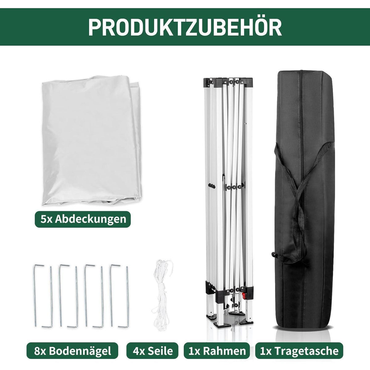 3x3m Pop-up Pavillon mit 4 Seiten – UV-Schutz & Wasserdicht