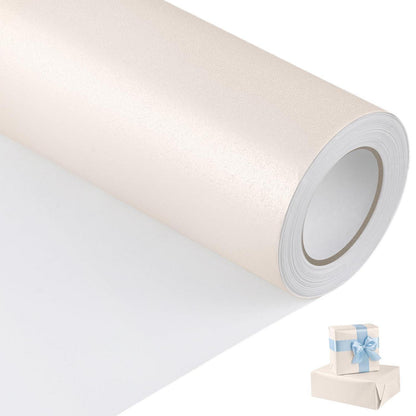 Geschenkpapier Perlglanz cremeweiß 43cm x 12m