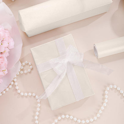 Geschenkpapier Perlglanz cremeweiß 43cm x 12m