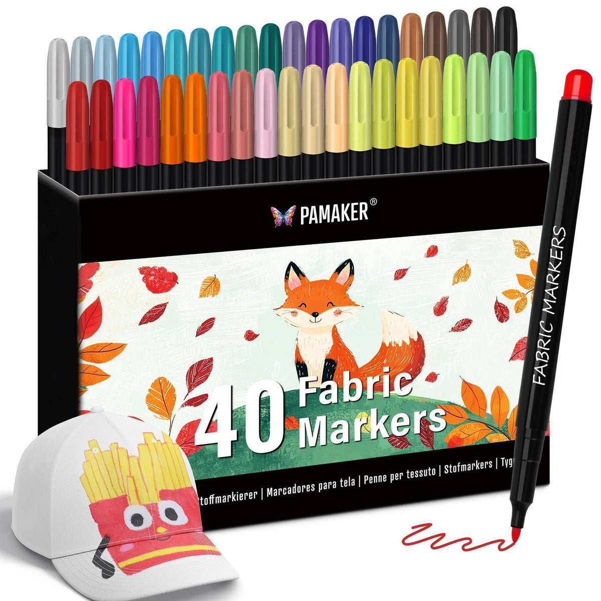 Textilstifte Set 40 Farben – Waschmaschinenfest & Feinspitze