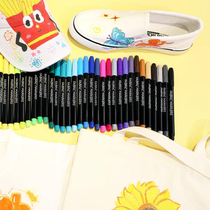 Textilstifte Set 40 Farben – Waschmaschinenfest & Feinspitze