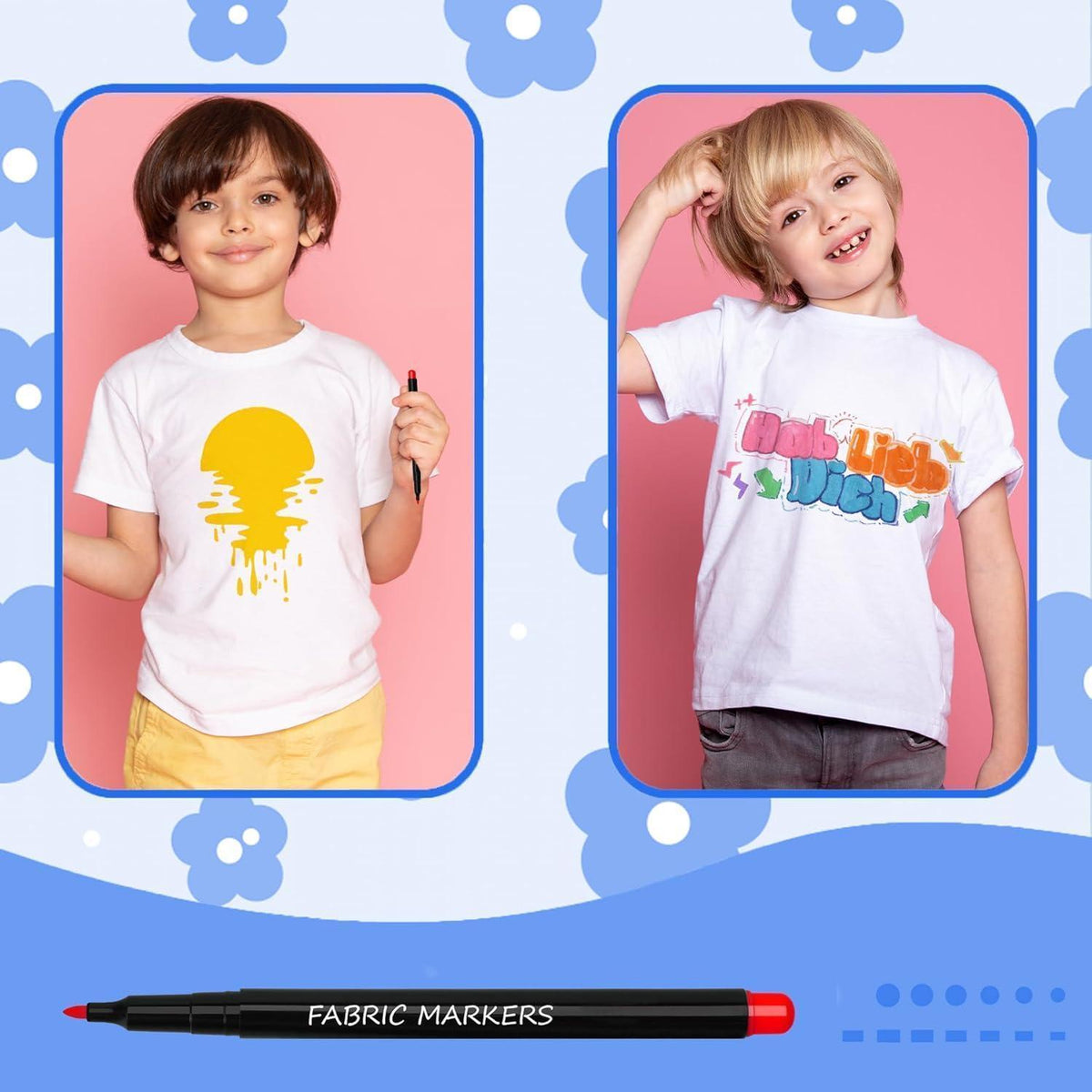 Textilstifte Set 20 Farben – Waschmaschinenfest & Feinspitze