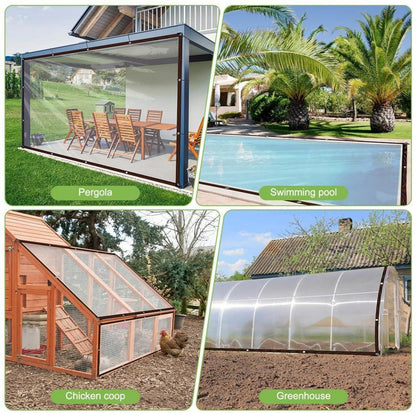 Transparente Abdeckplane mit Ösen 2x4m, wetterfest & reißfest