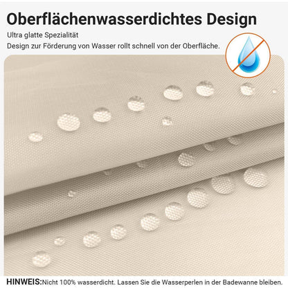 Duschvorhang 200x240cm Beige, Wasserabweisend, Beschwerter Saum