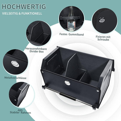Auto Kofferraum Organizer mit Deckel & Griff - 52x29x31cm in Lederoptik