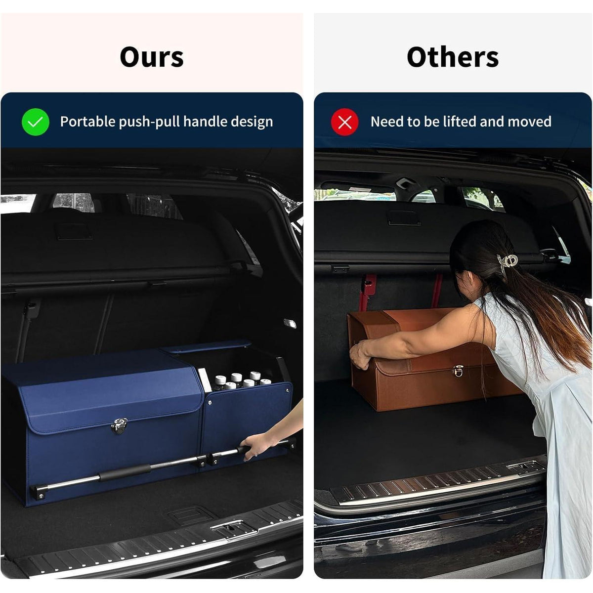 Auto Kofferraum Organizer mit Deckel & Griff – Blau