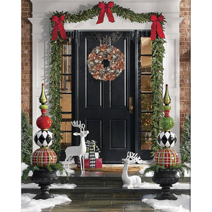 Künstlicher Hortensienkranz 61cm Braun für Weihnachten