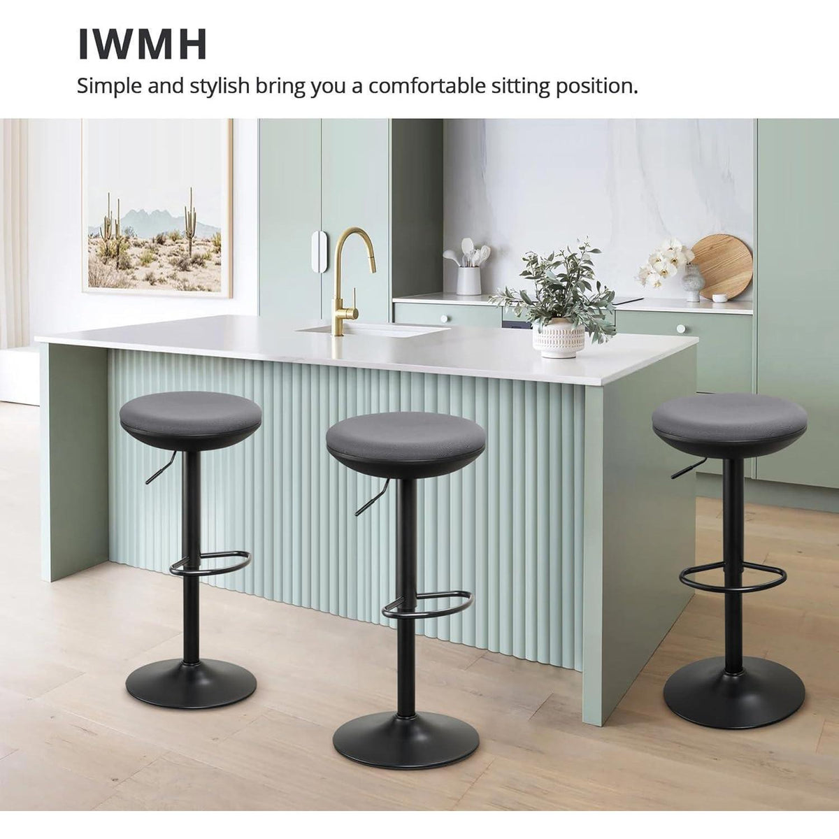 Ergonomischer Stehhocker höhenverstellbar 360° drehbar Grau