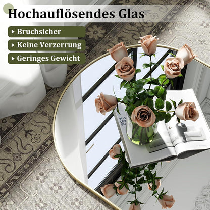 Großer Bogen-Standspiegel 218x102cm | Gold, Stehend & Hängend