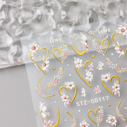 3D Nagelsticker Blumen – Nail Art Aufkleber für Sommerdesign