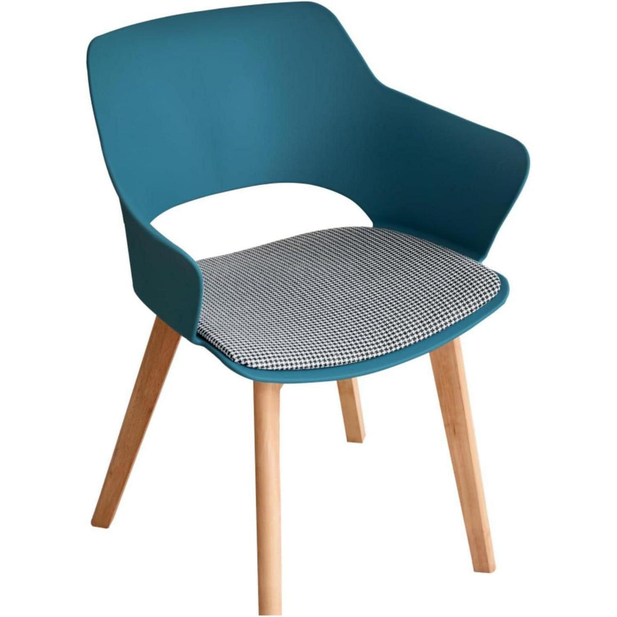 8 Esszimmerstühle Modern Nordic Blau mit Armlehnen