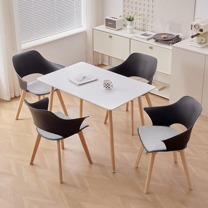 6 Esszimmerstühle Modern Skandinavisch mit Armlehnen Schwarz