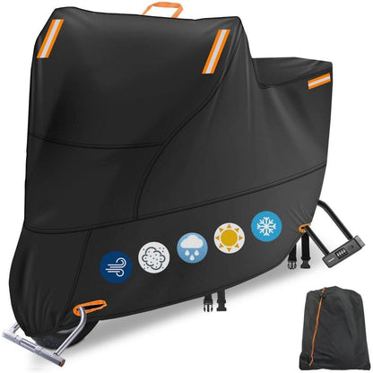 Motorradabdeckung 300D Orange 2XL wasserdicht winddicht reflektierend