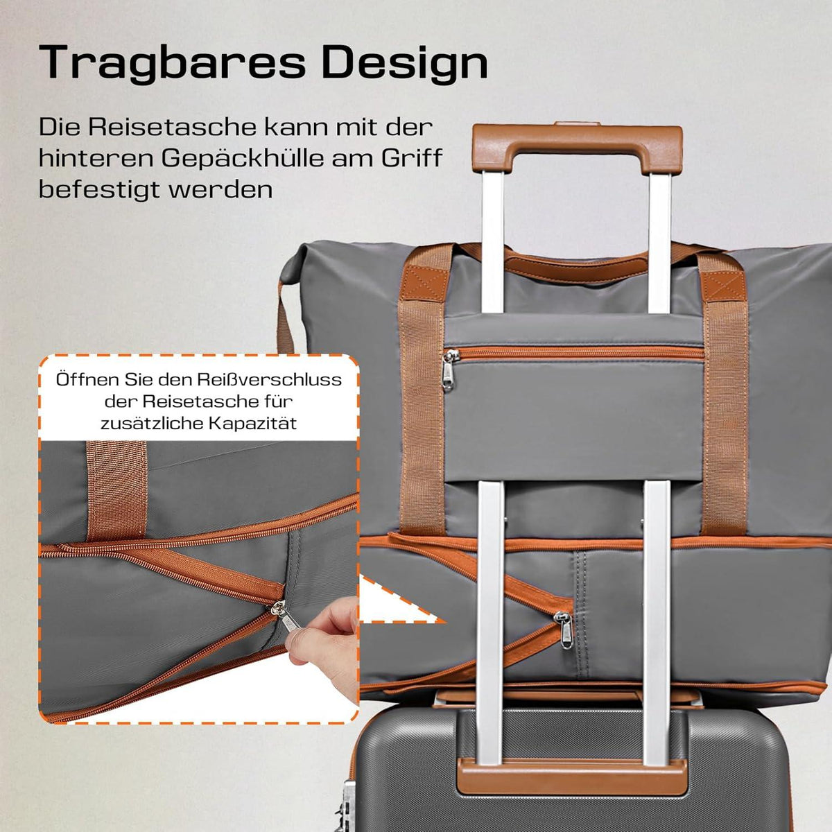 Joyway Trolley Koffer Set ABS Hartschalen 4 Rollen TSA Schloss Grau M