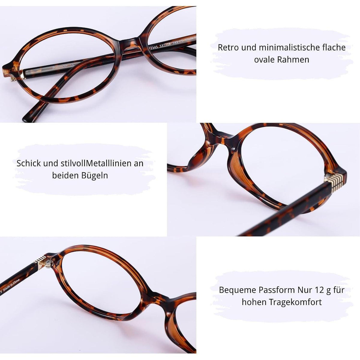 Blaulichtfilter Brille oval Tortoise – Schutz vor Kopfschmerzen