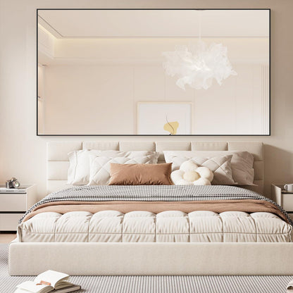 Großer Standspiegel 198x96cm – Schwarz, Boden Spiegel für Schlafzimmer