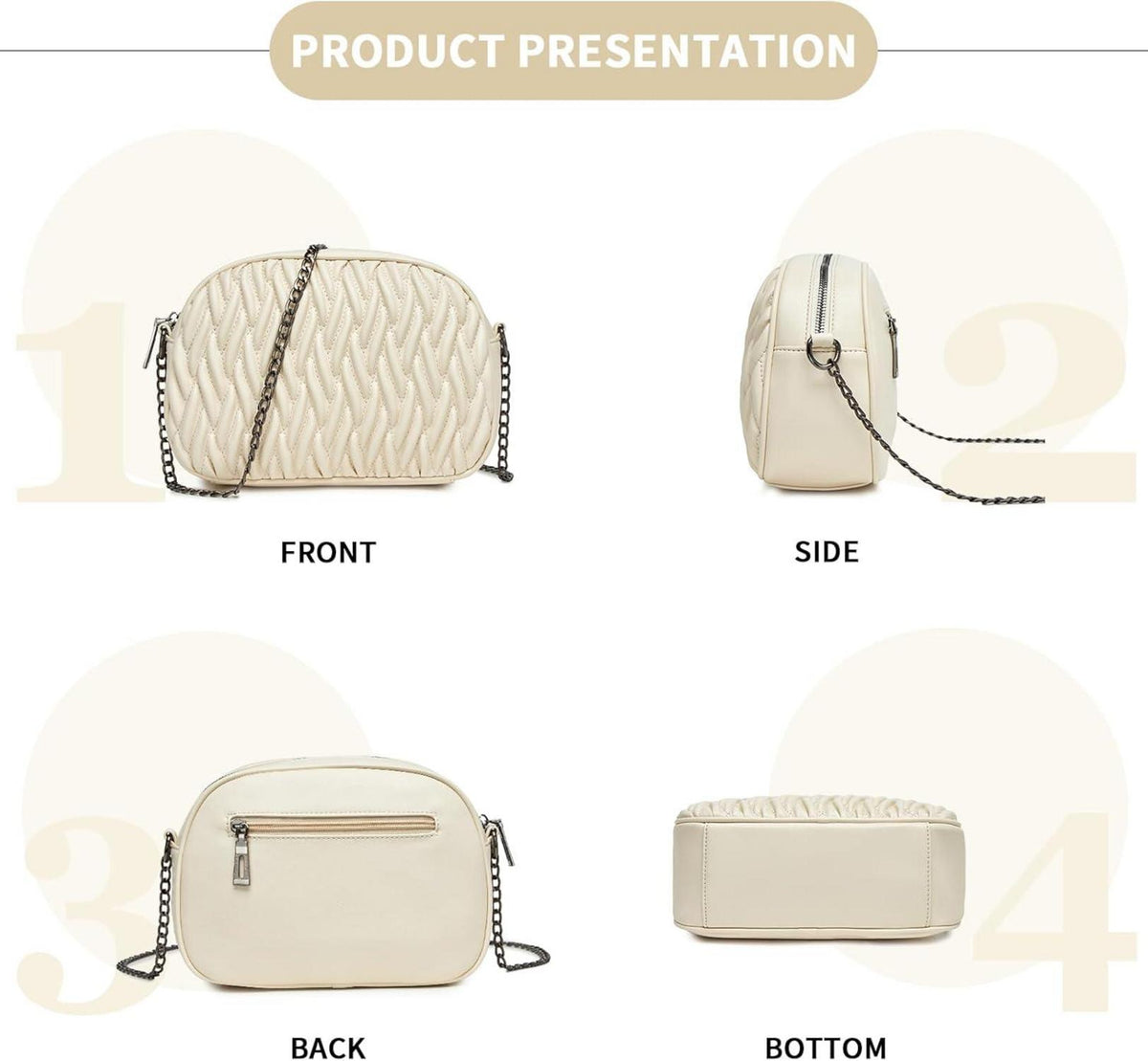 Umhängetasche Damen Crossbody Bag mittelgroß Goldene Hardware