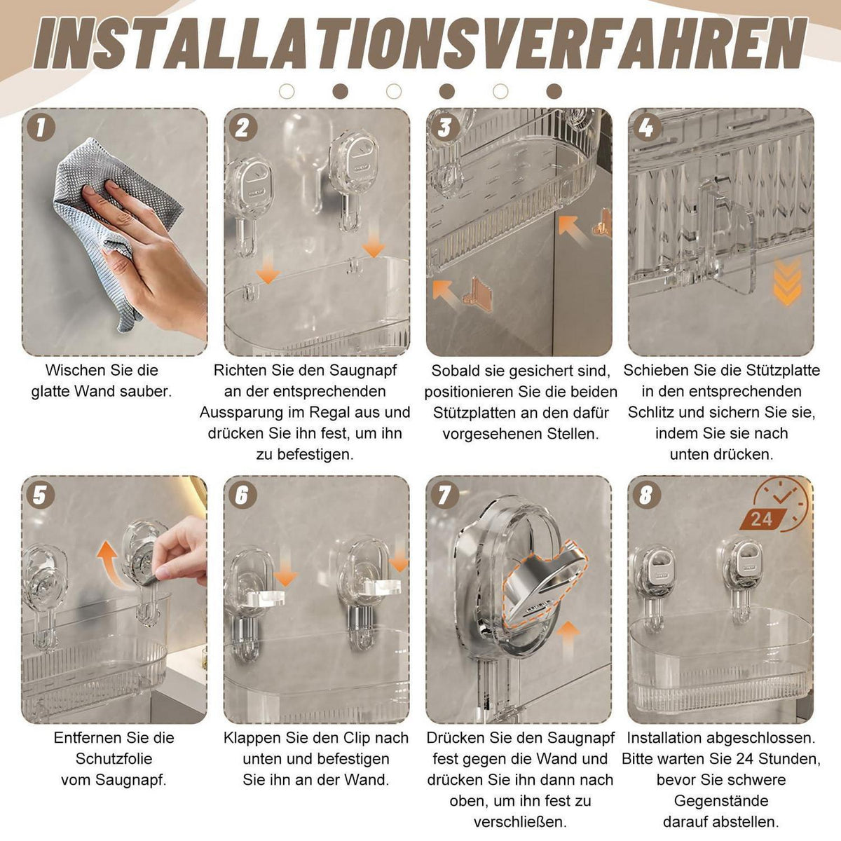 Duschablage Ohne Bohren | Badregal Hängend | Goldfarben