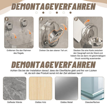 Duschablage Ohne Bohren | Badregal Hängend | Goldfarben