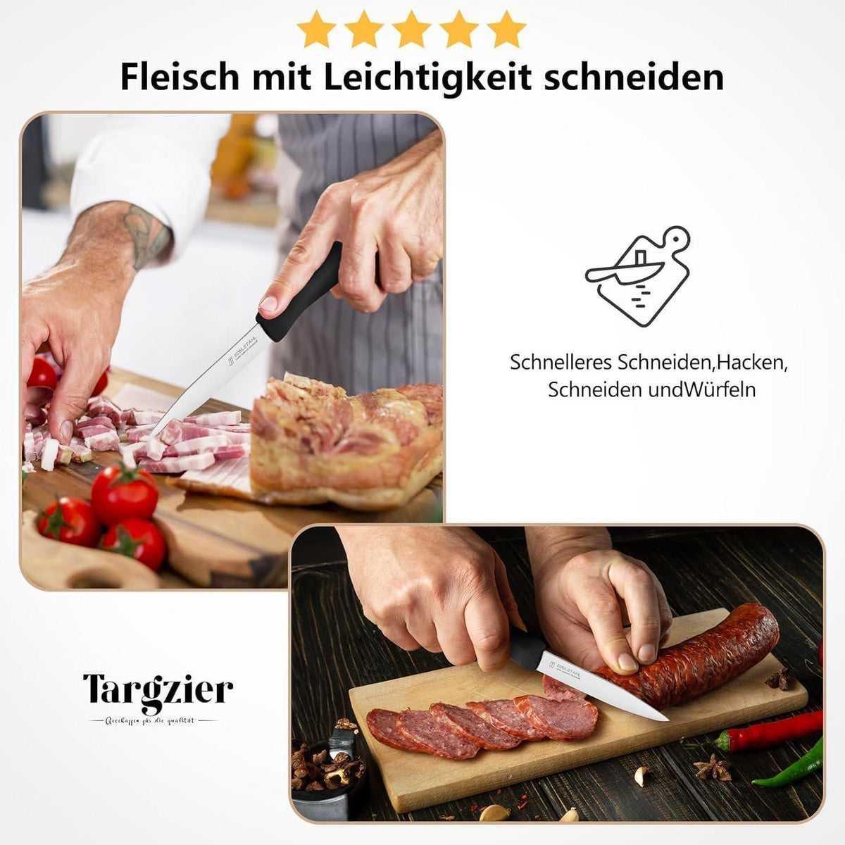 6-tlg. Edelstahl Obstmesser Set mit PP-Griff